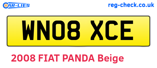 WN08XCE are the vehicle registration plates.