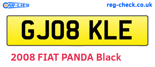 GJ08KLE are the vehicle registration plates.