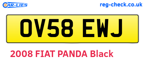 OV58EWJ are the vehicle registration plates.
