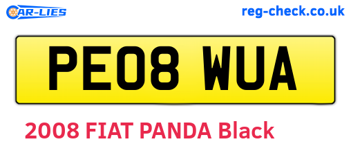 PE08WUA are the vehicle registration plates.