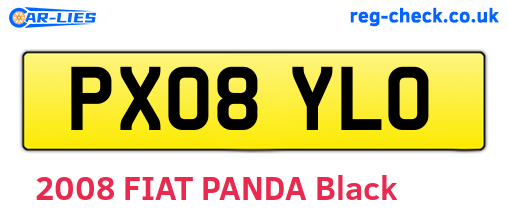 PX08YLO are the vehicle registration plates.