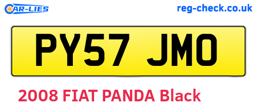 PY57JMO are the vehicle registration plates.