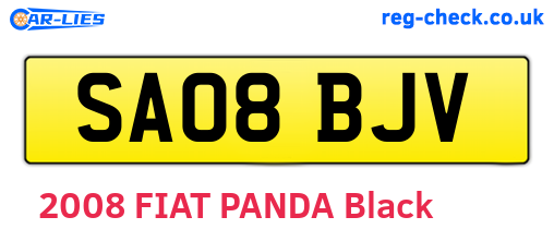 SA08BJV are the vehicle registration plates.