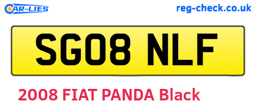 SG08NLF are the vehicle registration plates.