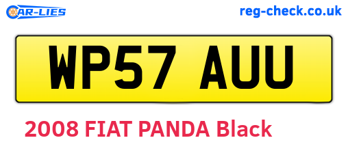 WP57AUU are the vehicle registration plates.
