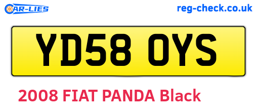 YD58OYS are the vehicle registration plates.