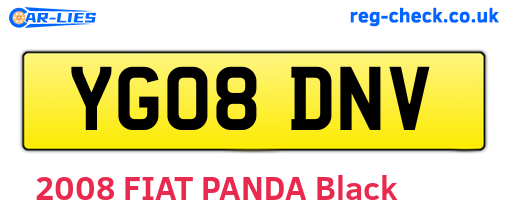 YG08DNV are the vehicle registration plates.