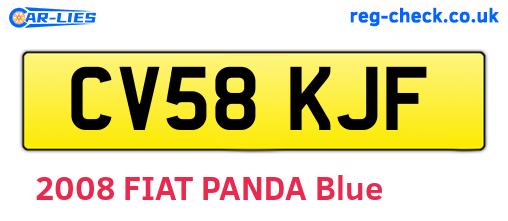 CV58KJF are the vehicle registration plates.