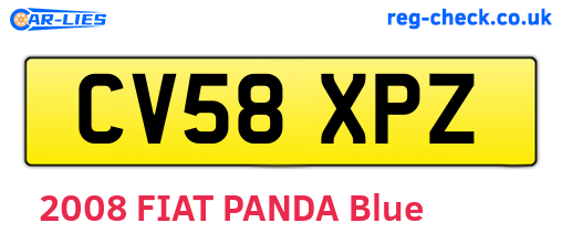 CV58XPZ are the vehicle registration plates.