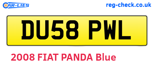 DU58PWL are the vehicle registration plates.