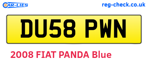 DU58PWN are the vehicle registration plates.