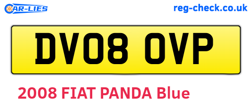 DV08OVP are the vehicle registration plates.