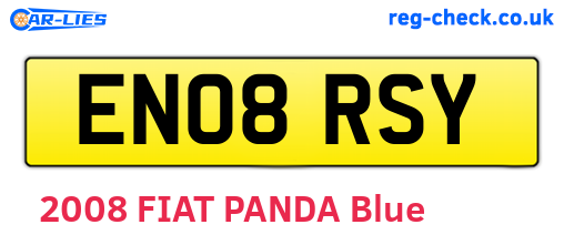 EN08RSY are the vehicle registration plates.