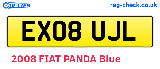 EX08UJL are the vehicle registration plates.