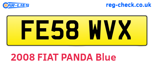 FE58WVX are the vehicle registration plates.