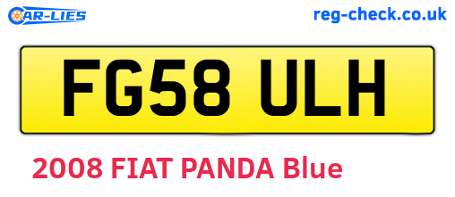 FG58ULH are the vehicle registration plates.