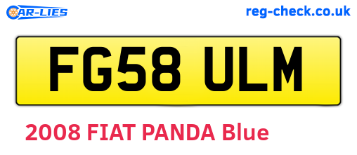 FG58ULM are the vehicle registration plates.