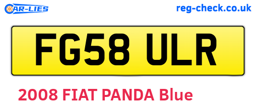 FG58ULR are the vehicle registration plates.