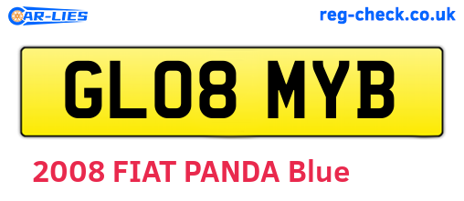 GL08MYB are the vehicle registration plates.