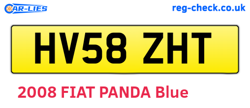 HV58ZHT are the vehicle registration plates.