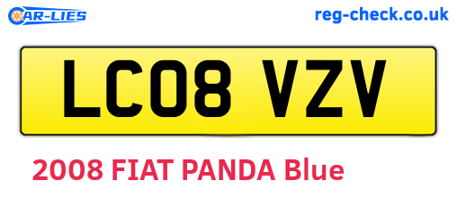 LC08VZV are the vehicle registration plates.