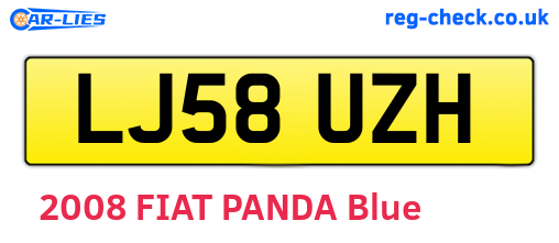 LJ58UZH are the vehicle registration plates.