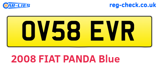 OV58EVR are the vehicle registration plates.