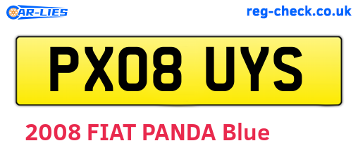 PX08UYS are the vehicle registration plates.