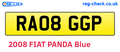RA08GGP are the vehicle registration plates.