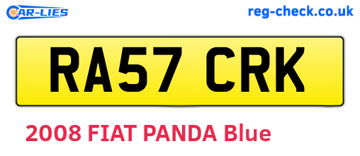 RA57CRK are the vehicle registration plates.