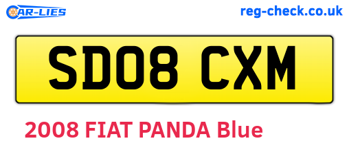 SD08CXM are the vehicle registration plates.