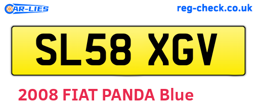 SL58XGV are the vehicle registration plates.