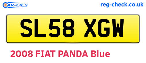 SL58XGW are the vehicle registration plates.
