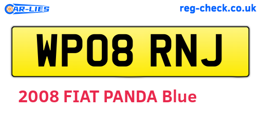 WP08RNJ are the vehicle registration plates.
