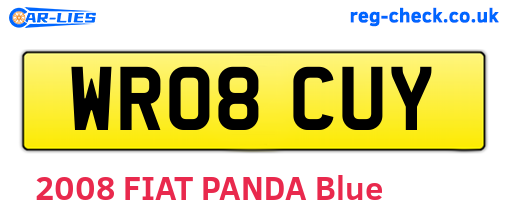 WR08CUY are the vehicle registration plates.