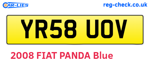 YR58UOV are the vehicle registration plates.