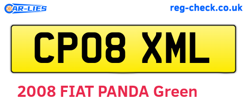 CP08XML are the vehicle registration plates.