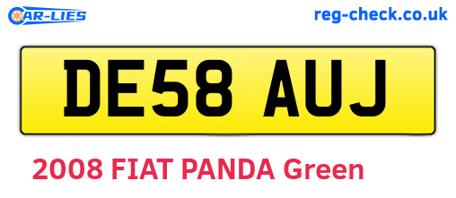 DE58AUJ are the vehicle registration plates.