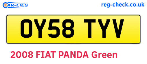 OY58TYV are the vehicle registration plates.