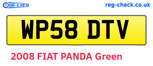 WP58DTV are the vehicle registration plates.