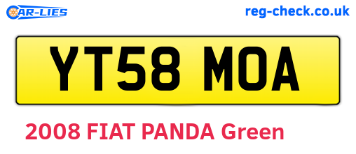 YT58MOA are the vehicle registration plates.
