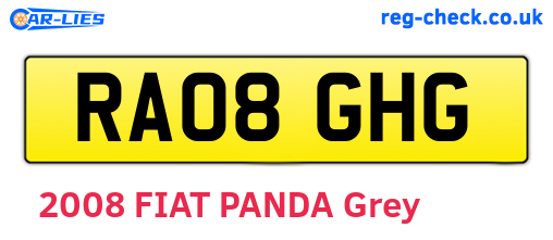 RA08GHG are the vehicle registration plates.