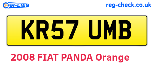 KR57UMB are the vehicle registration plates.