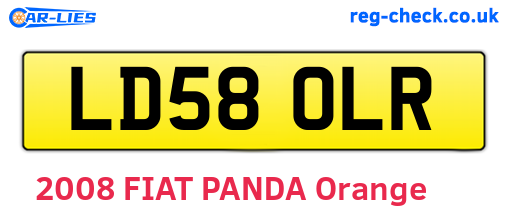 LD58OLR are the vehicle registration plates.