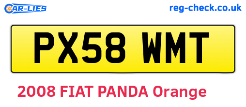 PX58WMT are the vehicle registration plates.