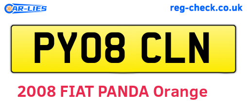 PY08CLN are the vehicle registration plates.