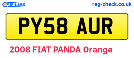 PY58AUR are the vehicle registration plates.