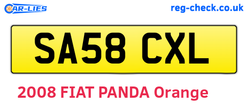 SA58CXL are the vehicle registration plates.