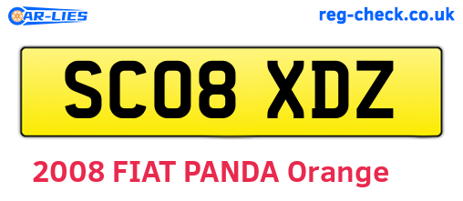 SC08XDZ are the vehicle registration plates.