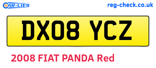 DX08YCZ are the vehicle registration plates.